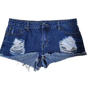 Forever 21 cut off denim short blue sz 30